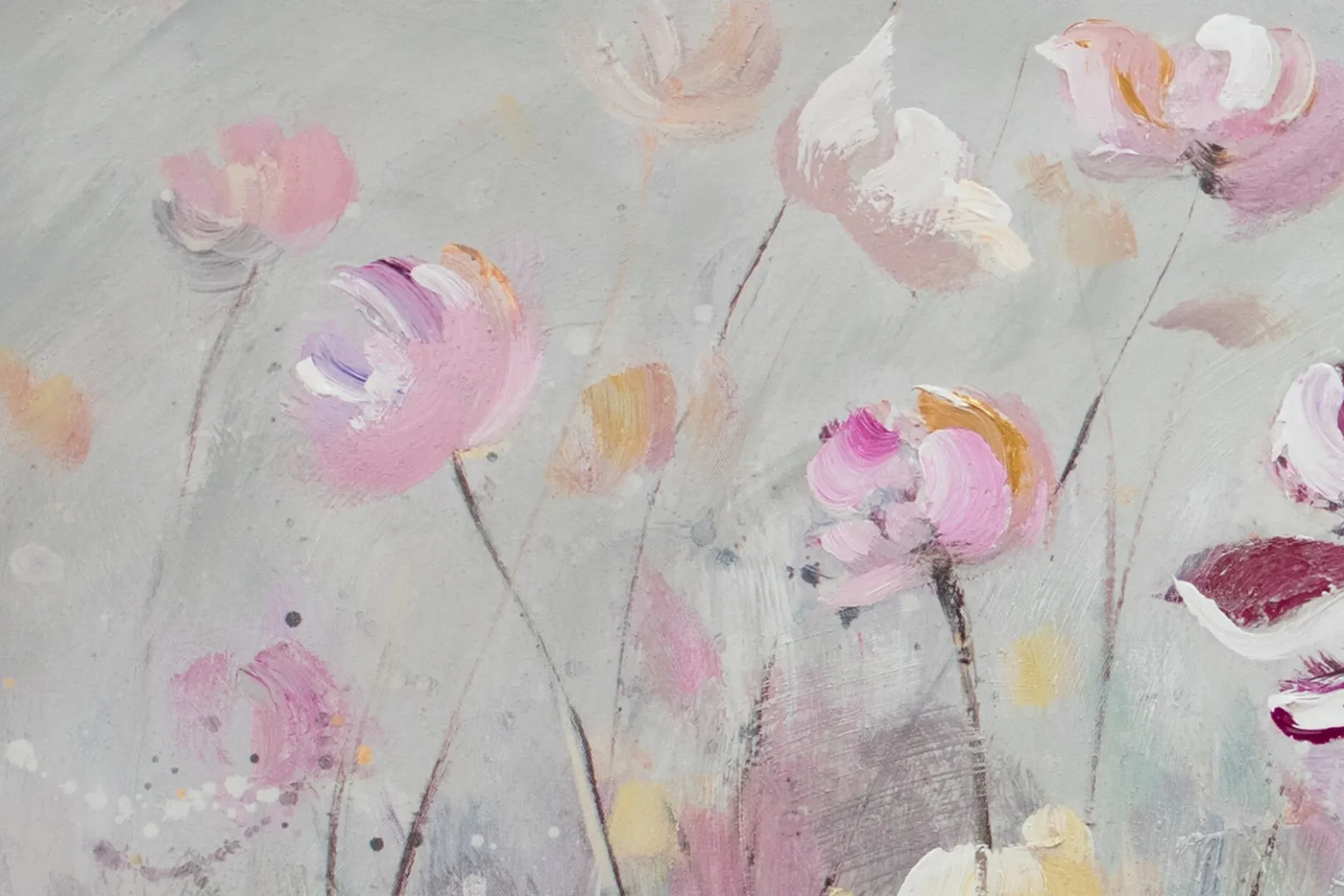 Handgemaltes Gemälde 'Blütentraum' 150x50cm | inkl. Echtheitszertifikat