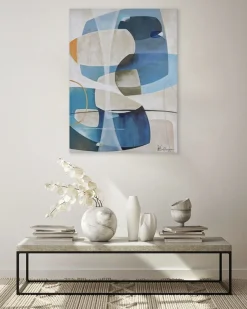 Handgemaltes Gemälde 'Blue Interplay' 75x100cm | inkl. Echtheitszertifikat