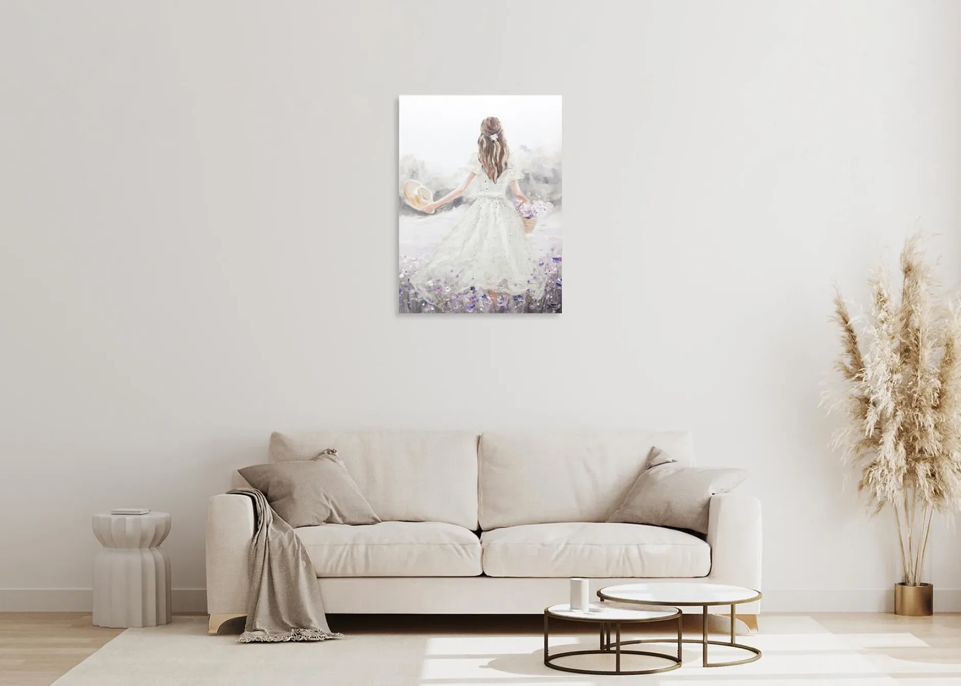 Handgemaltes Gemälde 'Blumenmädchen' 75x100cm | inkl. Echtheitszertifikat