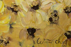 Handgemaltes Gemälde 'Blumenmeer in Gelb' 120x60cm | inkl. Echtheitszertifikat