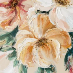 Handgemaltes Gemälde 'Blumenstrauß in Beige' | Echtheitszertifikat inklusive