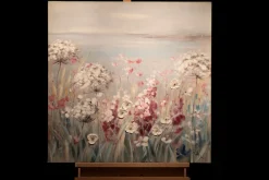 Handgemaltes Gemälde 'Blumige Aussichten' 80x80cm | inkl. Echtheitszertifikat