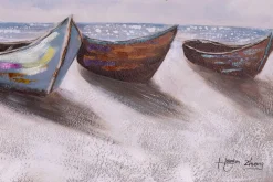 Handgemaltes Gemälde 'Boote der Fischer' 120x60cm | inkl. Echtheitszertifikat