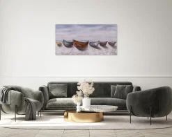 Handgemaltes Gemälde 'Boote der Fischer' 120x60cm | inkl. Echtheitszertifikat