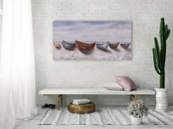 Handgemaltes Gemälde 'Boote der Fischer' 120x60cm | inkl. Echtheitszertifikat