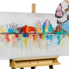 Handgemaltes Gemälde 'Brussels Skyline Silhouette' 120x60cm | inkl. Echtheitszertifikat