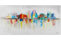 Handgemaltes Gemälde 'Brussels Skyline Silhouette' 120x60cm | inkl. Echtheitszertifikat