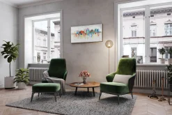 Handgemaltes Gemälde 'Brussels Skyline Silhouette' 120x60cm | inkl. Echtheitszertifikat