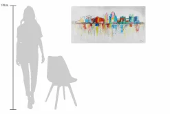 Handgemaltes Gemälde 'Brussels Skyline Silhouette' 120x60cm | inkl. Echtheitszertifikat