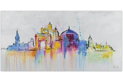 Handgemaltes Gemälde 'Bucharest Skyline Silhouette' 120x60cm | inkl. Echtheitszertifikat