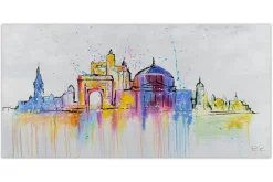 Handgemaltes Gemälde 'Bucharest Skyline Silhouette' 120x60cm | inkl. Echtheitszertifikat