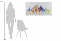 Handgemaltes Gemälde 'Bucharest Skyline Silhouette' 120x60cm | inkl. Echtheitszertifikat