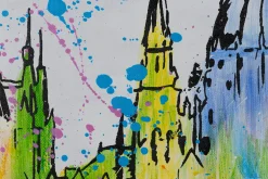 Handgemaltes Gemälde 'Budapest Skyline Silhouette' 120x60cm | inkl. Echtheitszertifikat
