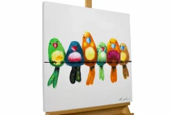 Handgemaltes Gemälde 'Bunte Bande' 60x60cm | inkl. Echtheitszertifikat