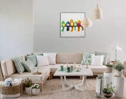 Handgemaltes Gemälde 'Bunte Bande' 60x60cm | inkl. Echtheitszertifikat