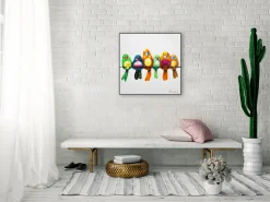 Handgemaltes Gemälde 'Bunte Bande' 60x60cm | inkl. Echtheitszertifikat