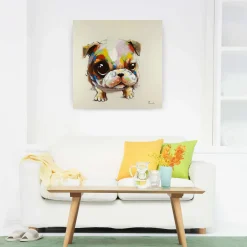 Handgemaltes Gemälde 'Bunter Mops' 80x80cm | inkl. Echtheitszertifikat