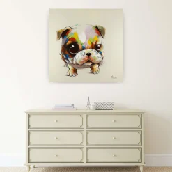 Handgemaltes Gemälde 'Bunter Mops' 80x80cm | inkl. Echtheitszertifikat