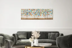 Handgemaltes Gemälde 'Buntes Herbstlaub' 150x50cm | inkl. Echtheitszertifikat