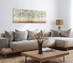 Handgemaltes Gemälde 'Buntes Herbstlaub' 150x50cm | inkl. Echtheitszertifikat