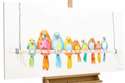 Handgemaltes Gemälde 'Bunte Truppe' 120x60cm | inkl. Echtheitszertifikat