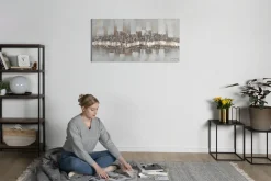 Handgemaltes Gemälde 'City Outline' 120x60cm | inkl. Echtheitszertifikat