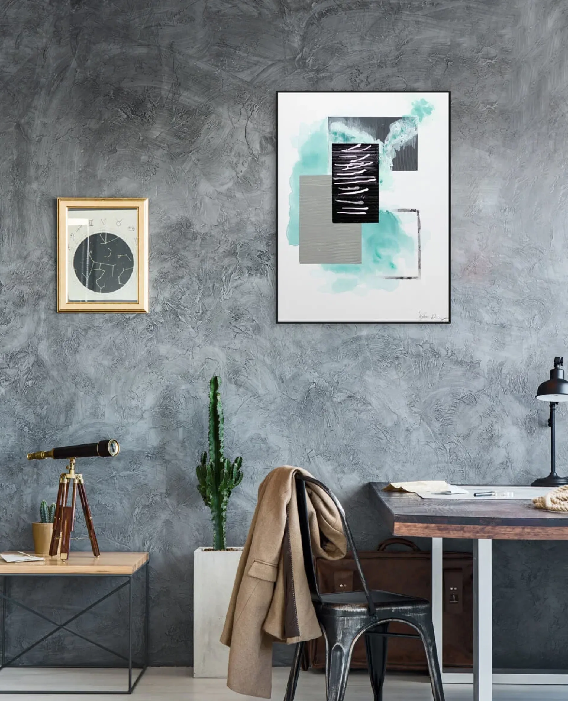Handgemaltes Gemälde 'Cloudy Interaction' 60x80cm | inkl. Echtheitszertifikat