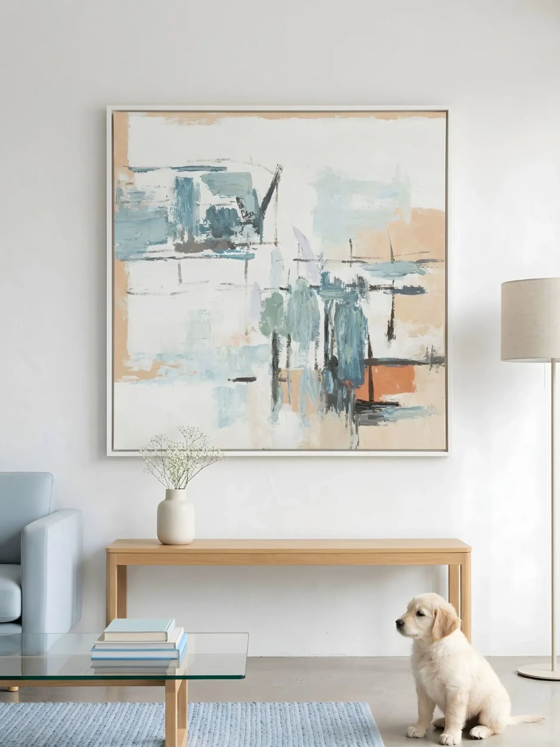 Handgemaltes Gemälde 'Coastal Haze' 60x60cm | inkl. Echtheitszertifikat