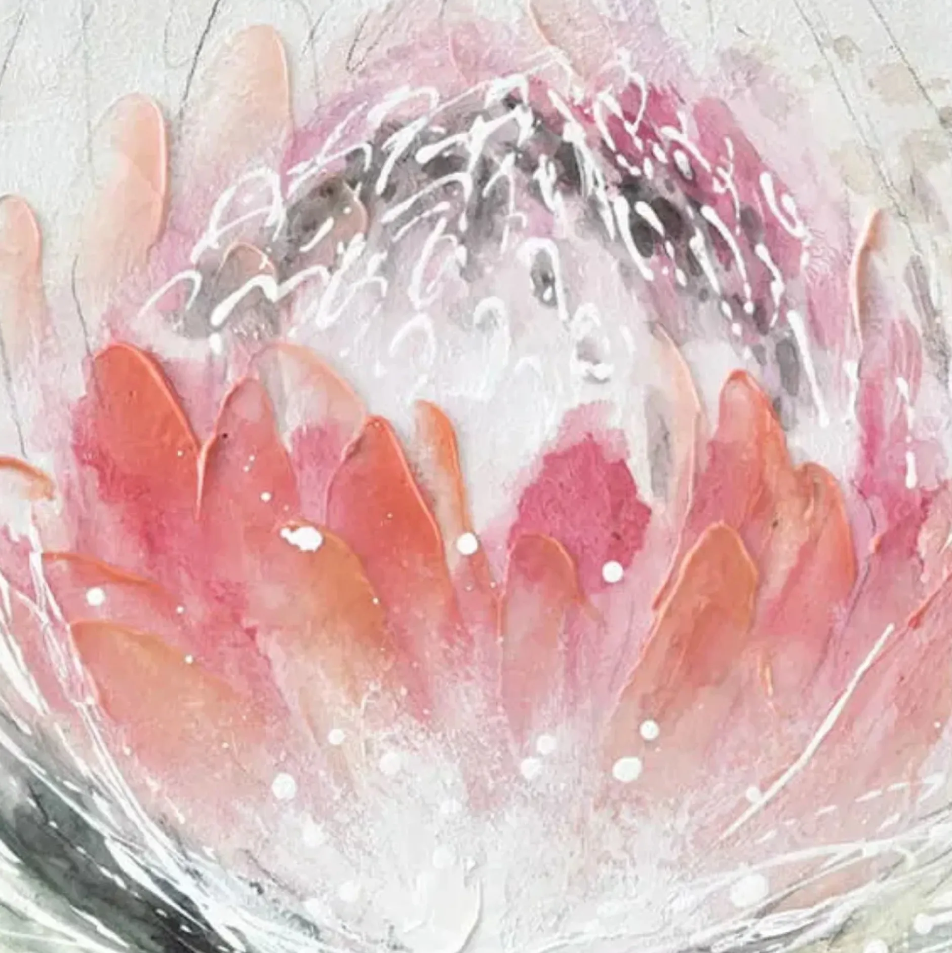 Handgemaltes Gemälde 'Colourful Blossoming ' 60x60cm | inkl. Echtheitszertifikat