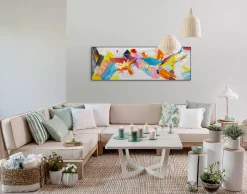 Handgemaltes Gemälde 'Combustion of Colour' 150x50cm | inkl. Echtheitszertifikat
