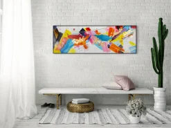 Handgemaltes Gemälde 'Combustion of Colour' 150x50cm | inkl. Echtheitszertifikat