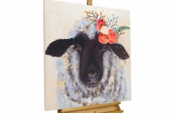 Handgemaltes Gemälde 'Content Ewe' 80x80cm | inkl. Echtheitszertifikat