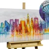 Handgemaltes Gemälde 'Den Haag Skyline Silhouette' 120x60cm | inkl. Echtheitszertifikat