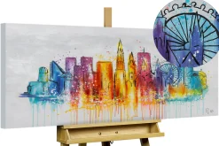 Handgemaltes Gemälde 'Den Haag Skyline Silhouette' 120x60cm | inkl. Echtheitszertifikat