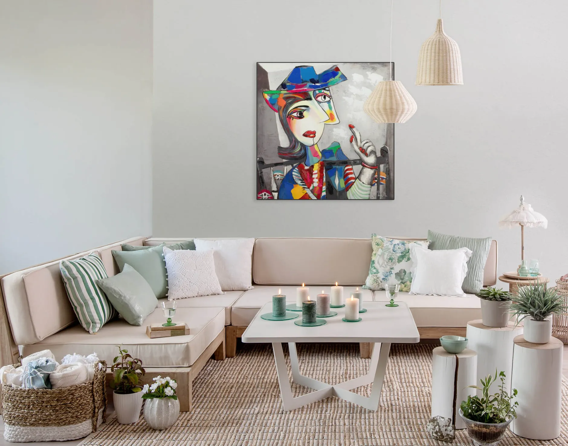 Handgemaltes Gemälde 'Double Life' 80x80cm | inkl. Echtheitszertifikat