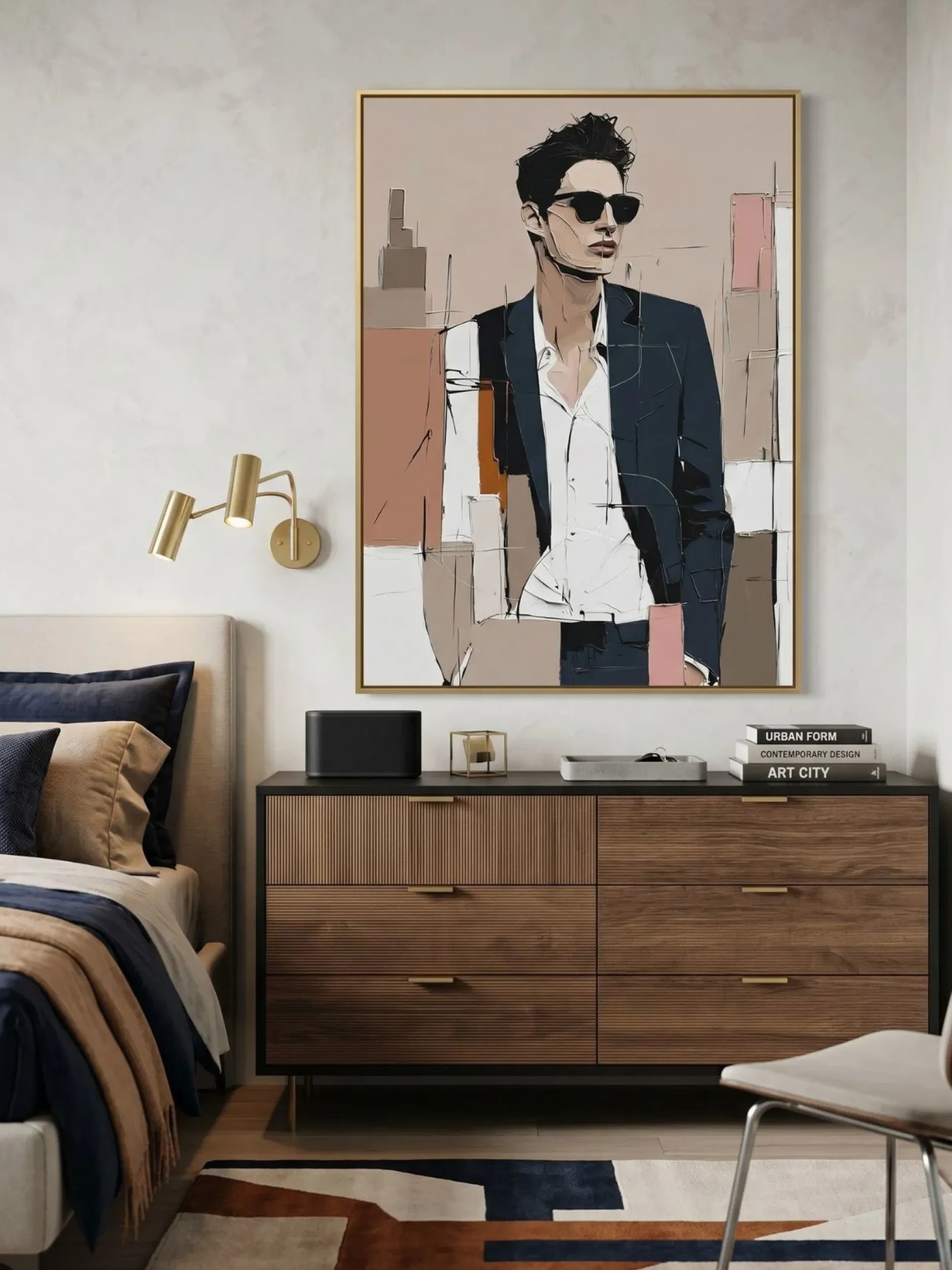 Handgemaltes Gemälde 'Dunkler Blazer' | Echtheitszertifikat inklusive