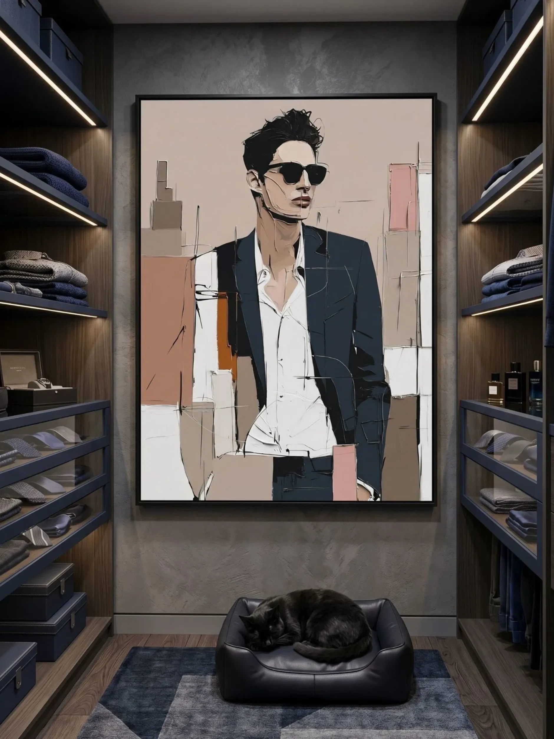 Handgemaltes Gemälde 'Dunkler Blazer' | Echtheitszertifikat inklusive