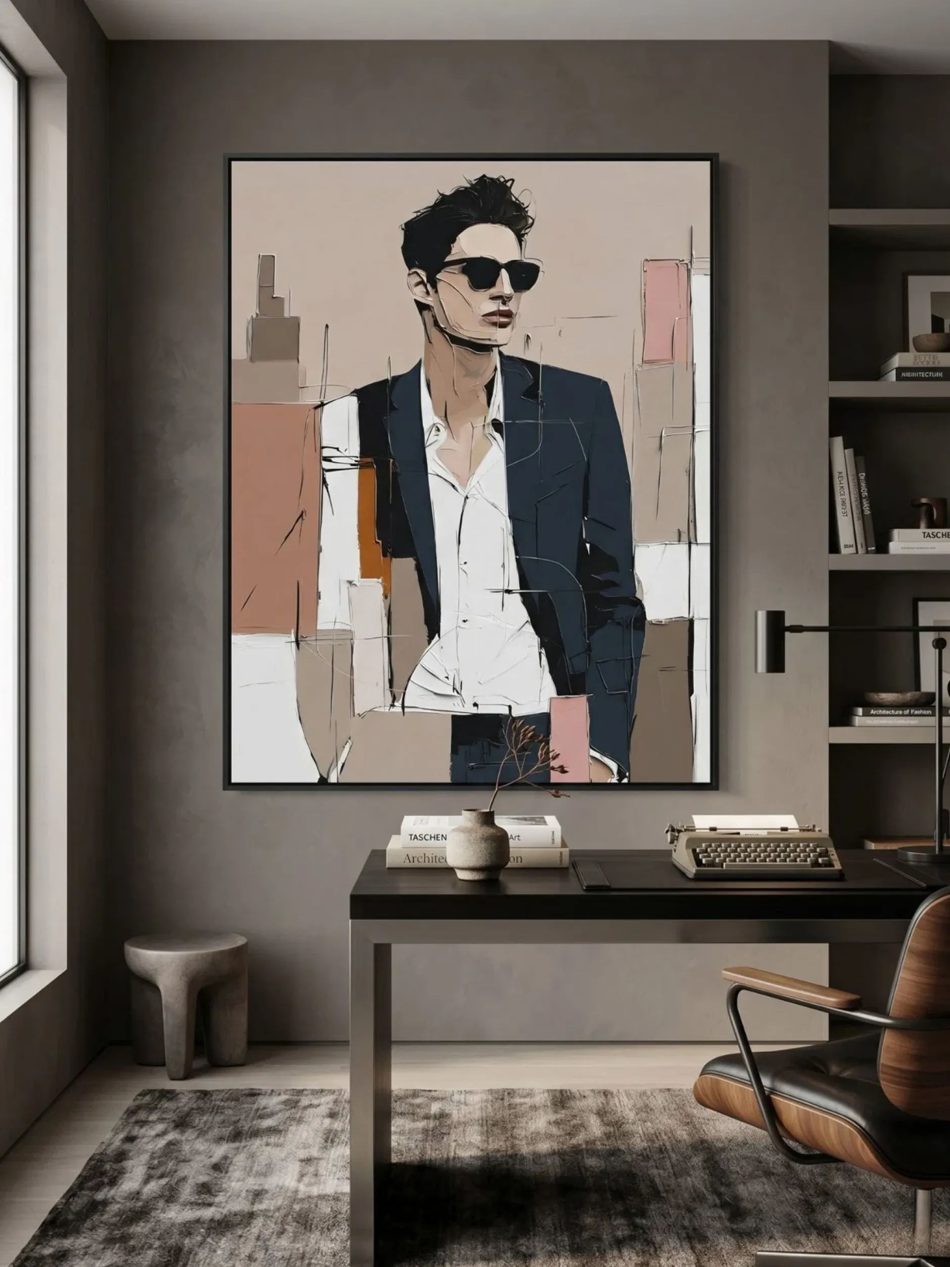 Handgemaltes Gemälde 'Dunkler Blazer' | Echtheitszertifikat inklusive
