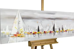 Handgemaltes Gemälde 'Durch die sieben Meere' 150x50cm | inkl. Echtheitszertifikat