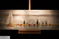 Handgemaltes Gemälde 'Durch die sieben Meere' 150x50cm | inkl. Echtheitszertifikat