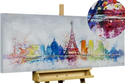 Handgemaltes Gemälde 'Eiffelturm voll Pracht' 120x60cm | inkl. Echtheitszertifikat