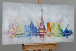 Handgemaltes Gemälde 'Eiffelturm voll Pracht' 120x60cm | inkl. Echtheitszertifikat