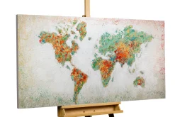Handgemaltes Gemälde 'Einklang der Kontinente' 140x70cm | inkl. Echtheitszertifikat