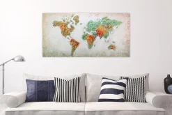 Handgemaltes Gemälde 'Einklang der Kontinente' 140x70cm | inkl. Echtheitszertifikat