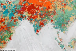 Handgemaltes Gemälde 'Einklang der Kontinente' 140x70cm | inkl. Echtheitszertifikat