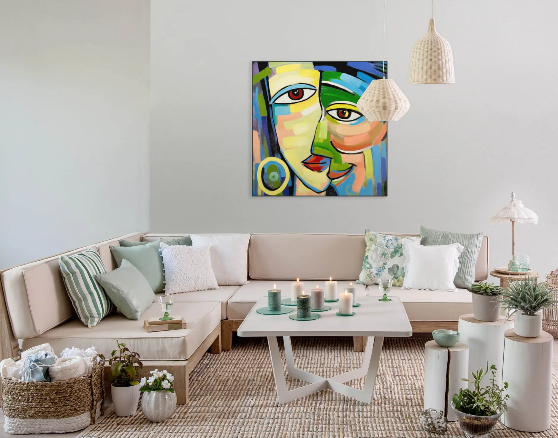 Handgemaltes Gemälde 'Eins mit dir' 80x80cm | inkl. Echtheitszertifikat