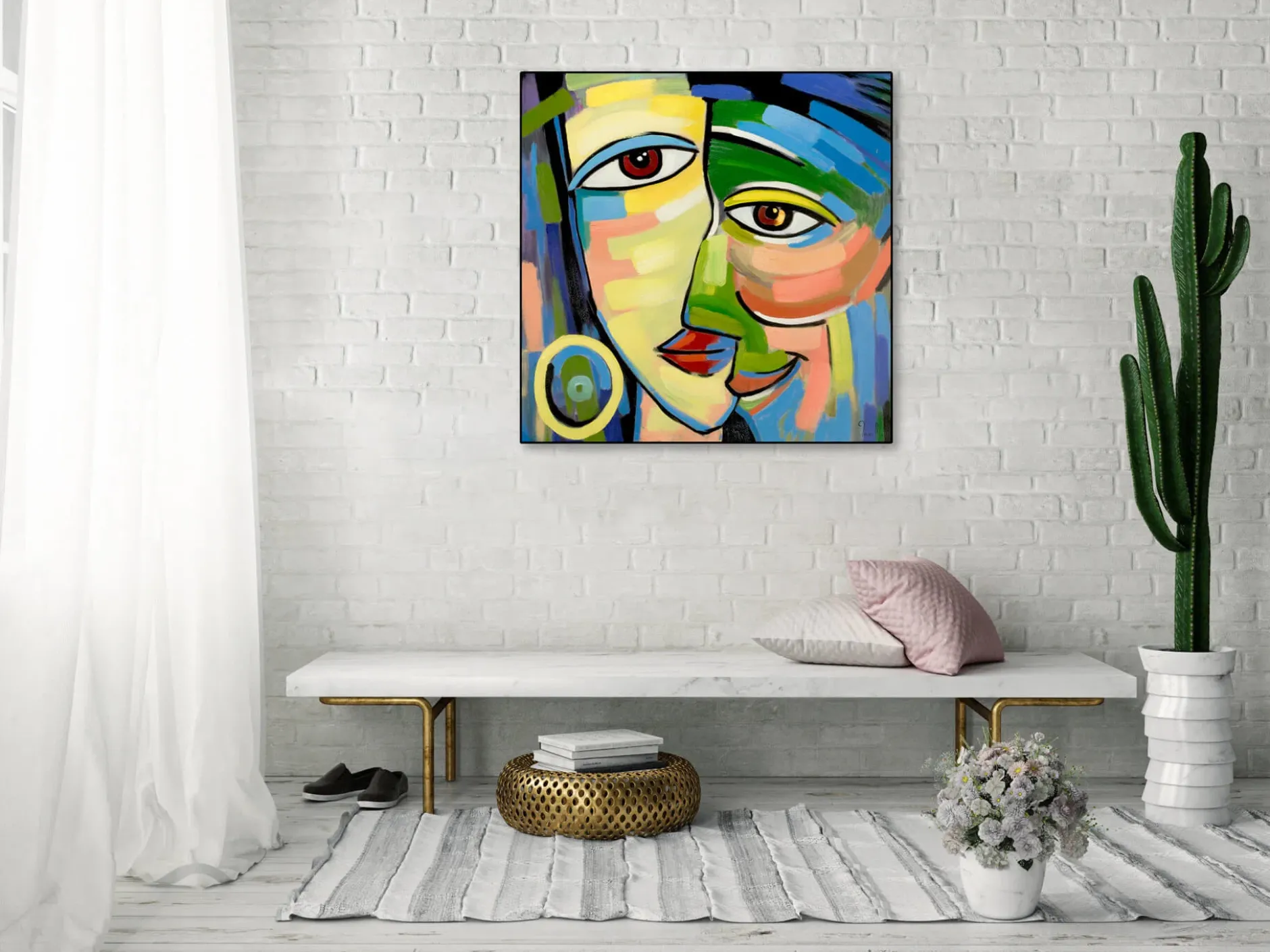 Handgemaltes Gemälde 'Eins mit dir' 80x80cm | inkl. Echtheitszertifikat