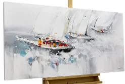 Handgemaltes Gemälde 'Endspurt' 120x60cm | inkl. Echtheitszertifikat