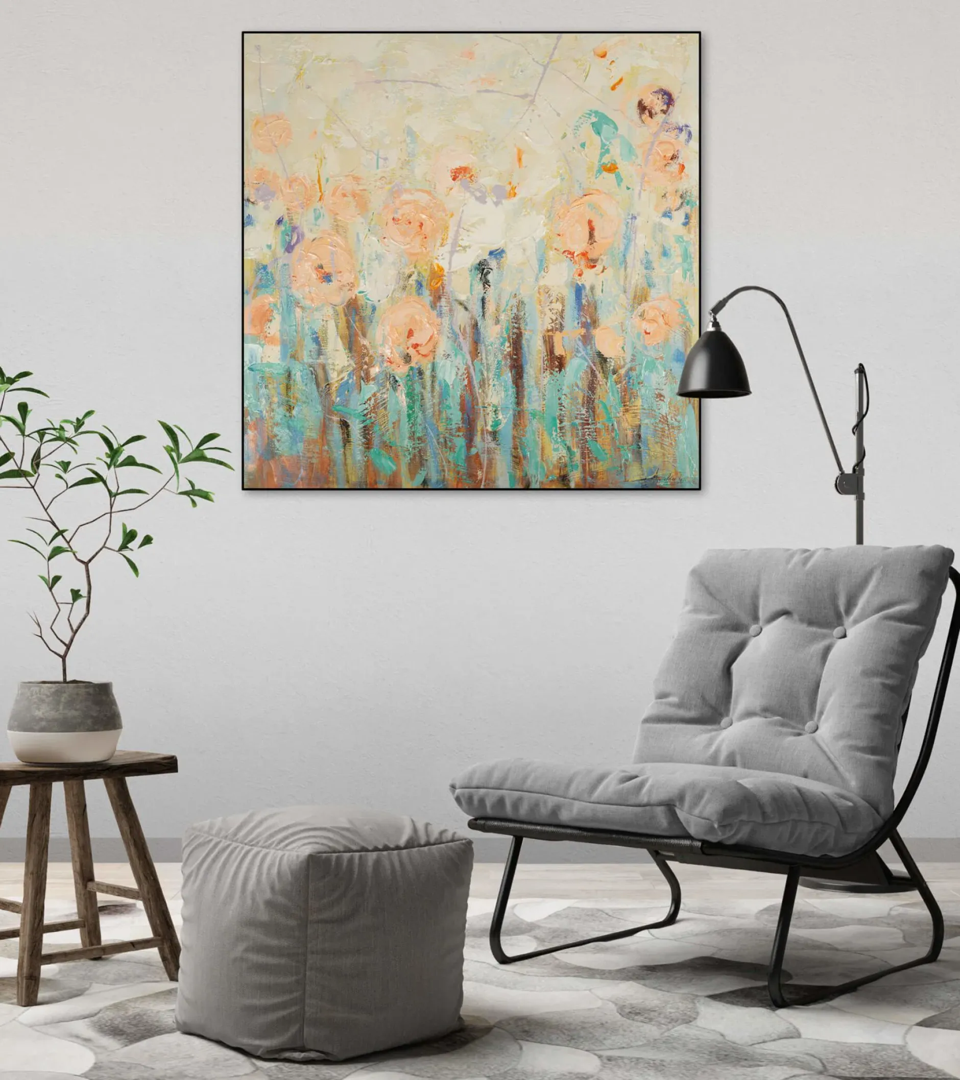 Handgemaltes Gemälde 'Fantasievoller Traum' 90x90cm | inkl. Echtheitszertifikat