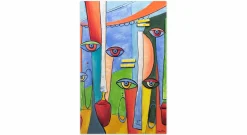 Handgemaltes Gemälde 'Farben der Gesellschaft' 60x90cm | inkl. Echtheitszertifikat